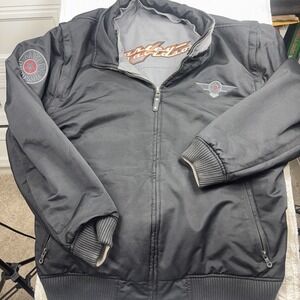 VTG Harley Davidson Reversible Gray Black Heavy Duty 3-In-1‎ Coat & Vest Canvas